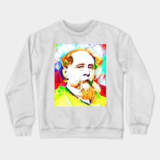 Charles Dickens Colourful Portrait | charlles dickens artwork 12 Crewneck Sweatshirt